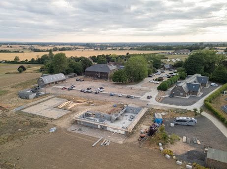 The Breeze build beside the existing Evegate buildings from the air